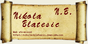 Nikola Blatešić vizit kartica